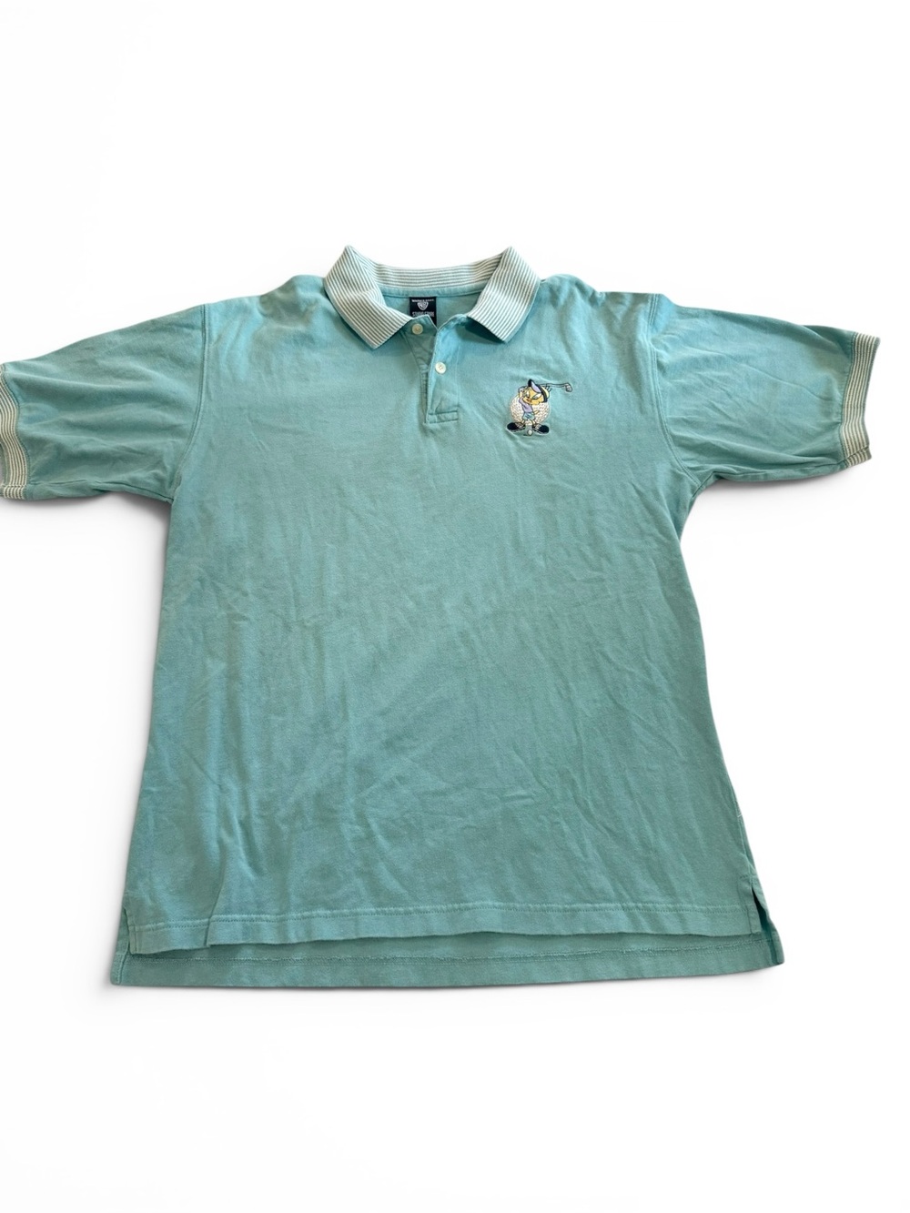 Vintage Warner Brothers Studio Tweety Bird Green Golf Polo Shirt 100% Cotton
